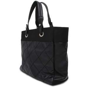 Chanel Biarritz Charm Black Coco Paris Bag Tote Matelasse